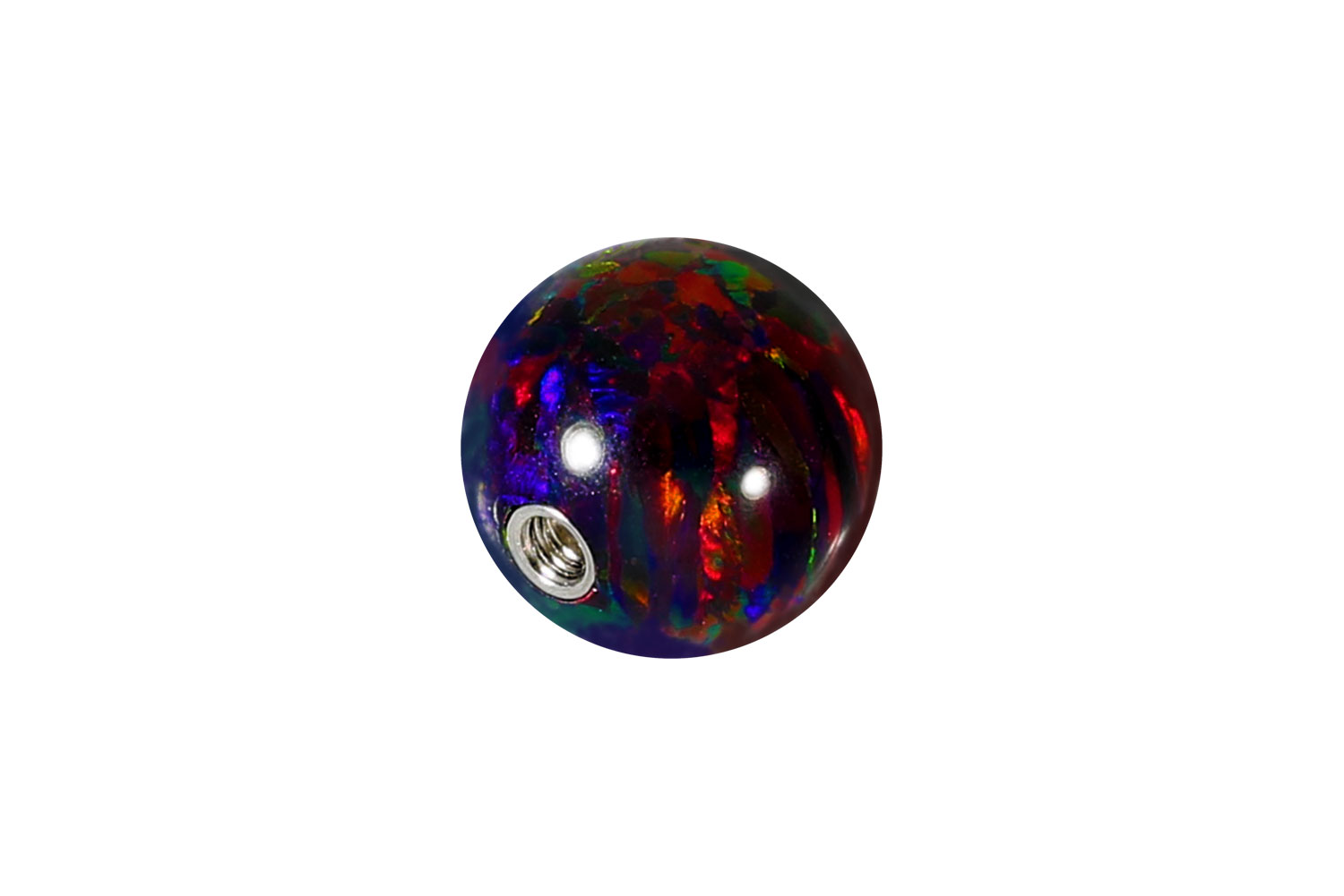 Synthetischer Opal Schraubkugel mit Chirurgenstahl-Gewinde von Piercingline